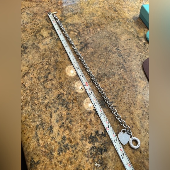 Tiffany & Co 925 Sterling Silver Heart Toggle Necklace - Picture 4 of 5